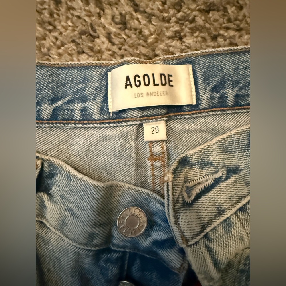 AGOLDE Women's Blue Jeans distressed shorts - Picture 2 of 4
